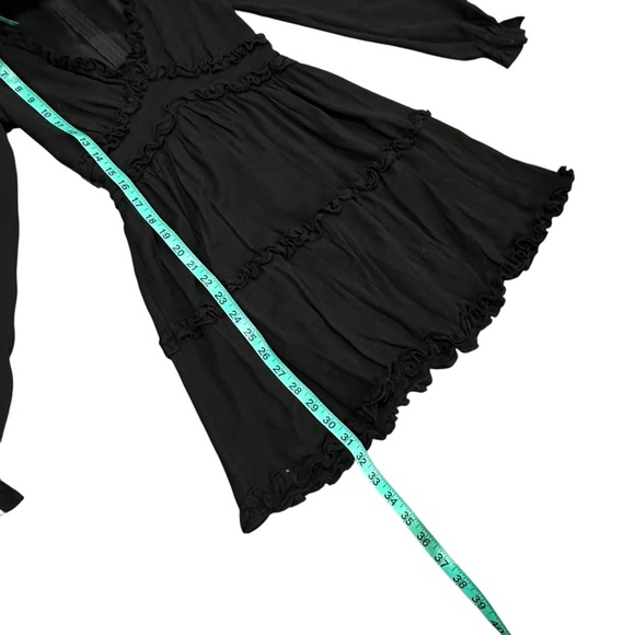 Altar'd State Genevieve Black Babydoll Ruffle Long Sleeve Mini Dress - Size XS - Picture 11 of 16